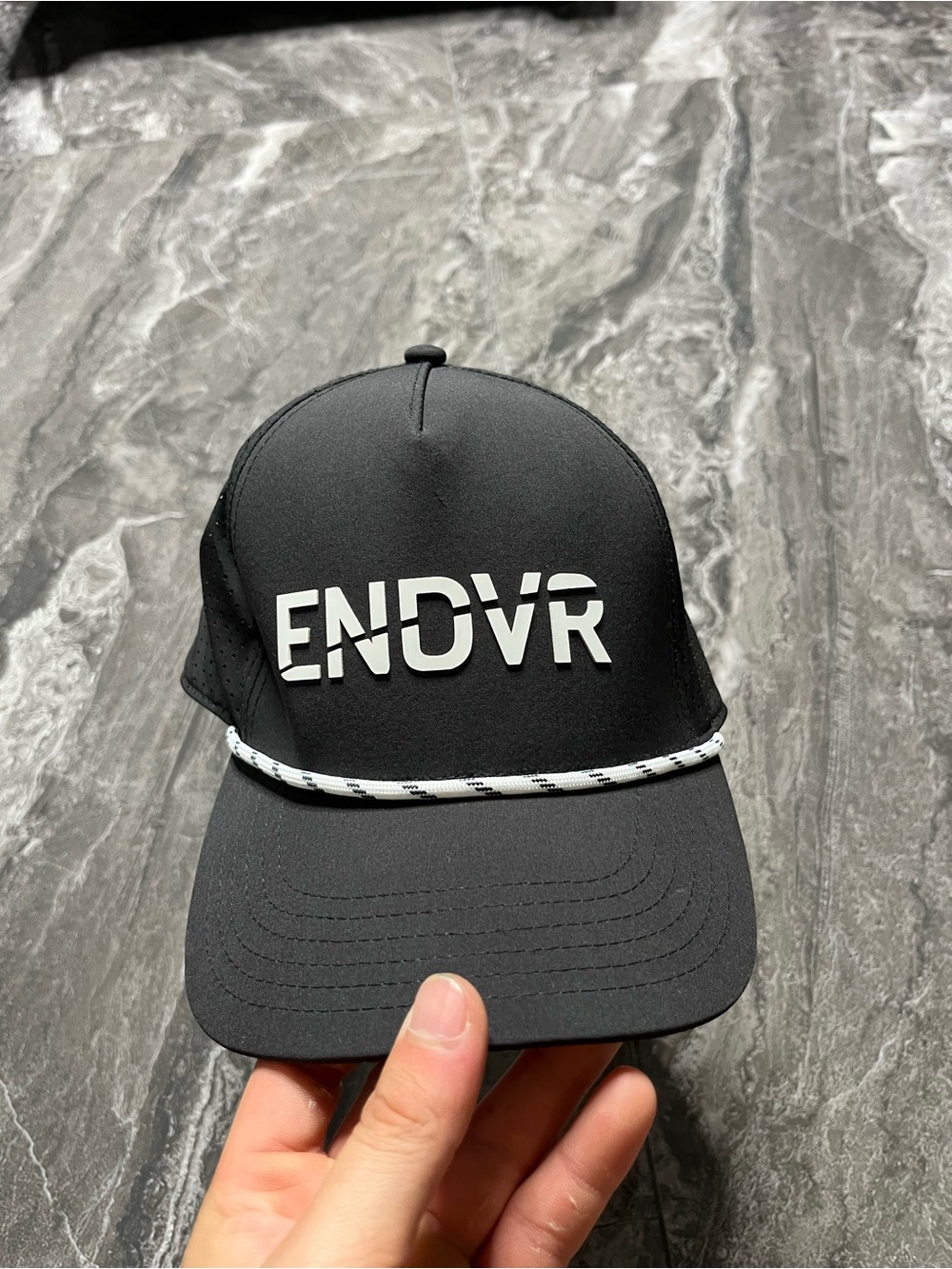 Pukka ENDVR Black Rope Snapback Hat NWT Perforated Performance Golf Cap Laser